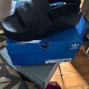 Adidas Black platform Adilette Slides